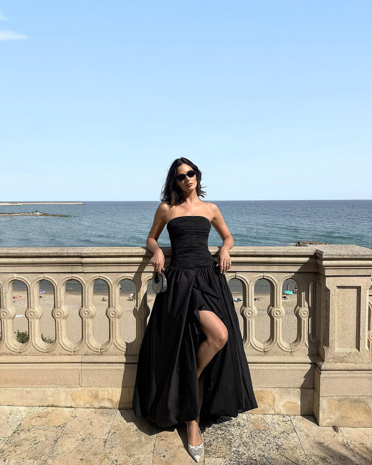 Violette Bubble Hem maxi in Black