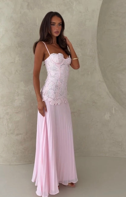 Borrowed Heart maxi dress in Baby Pink