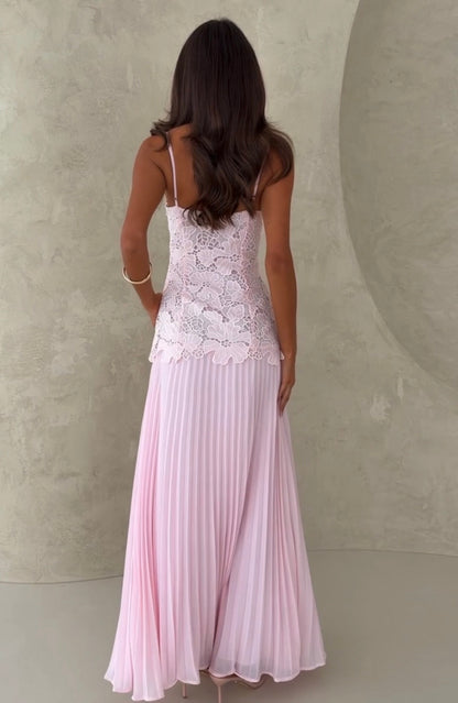 Borrowed Heart maxi dress in Baby Pink