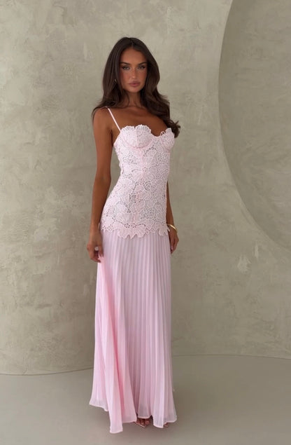 Borrowed Heart maxi dress in Baby Pink