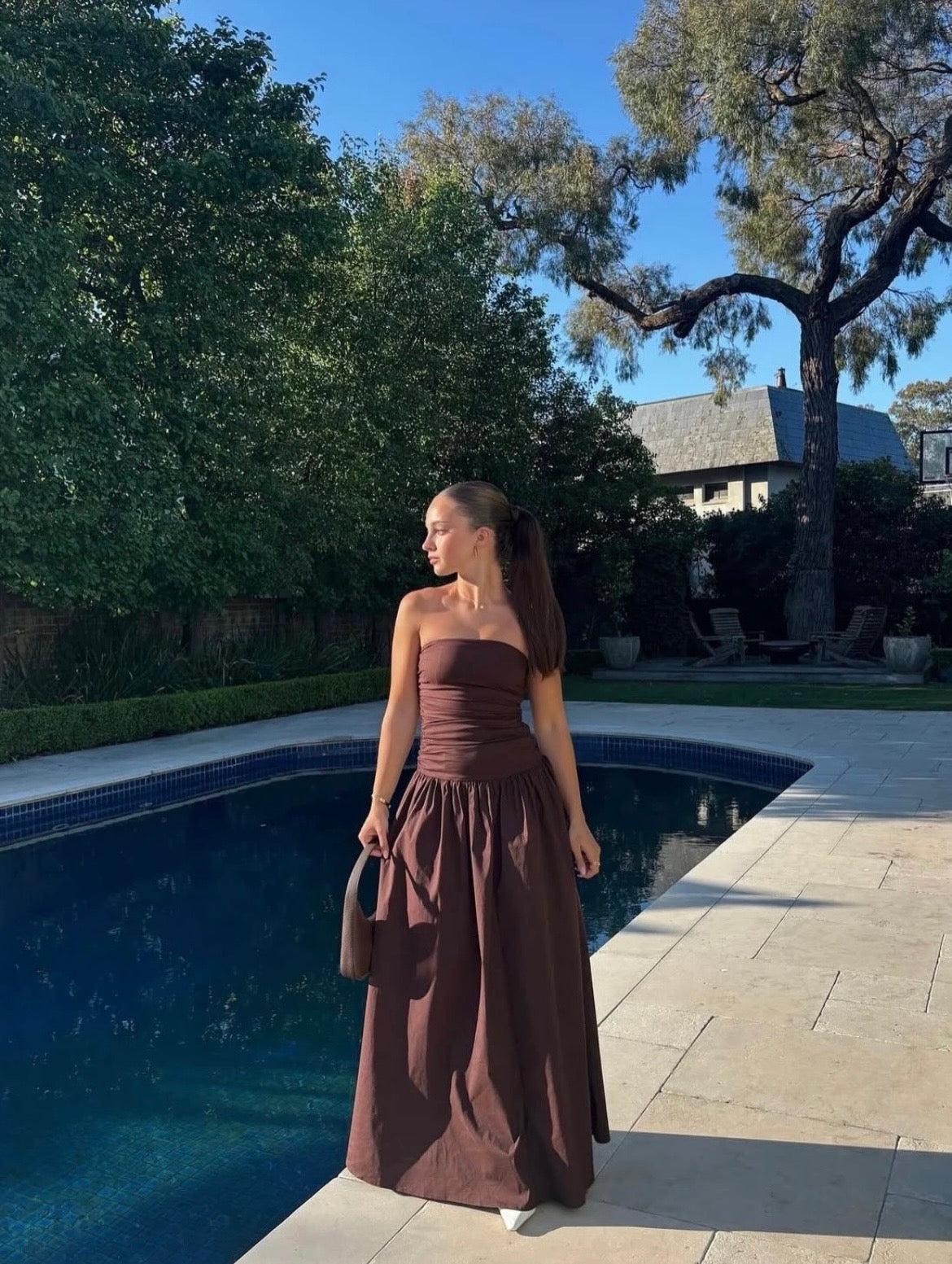 Carmel maxi dress in Brown