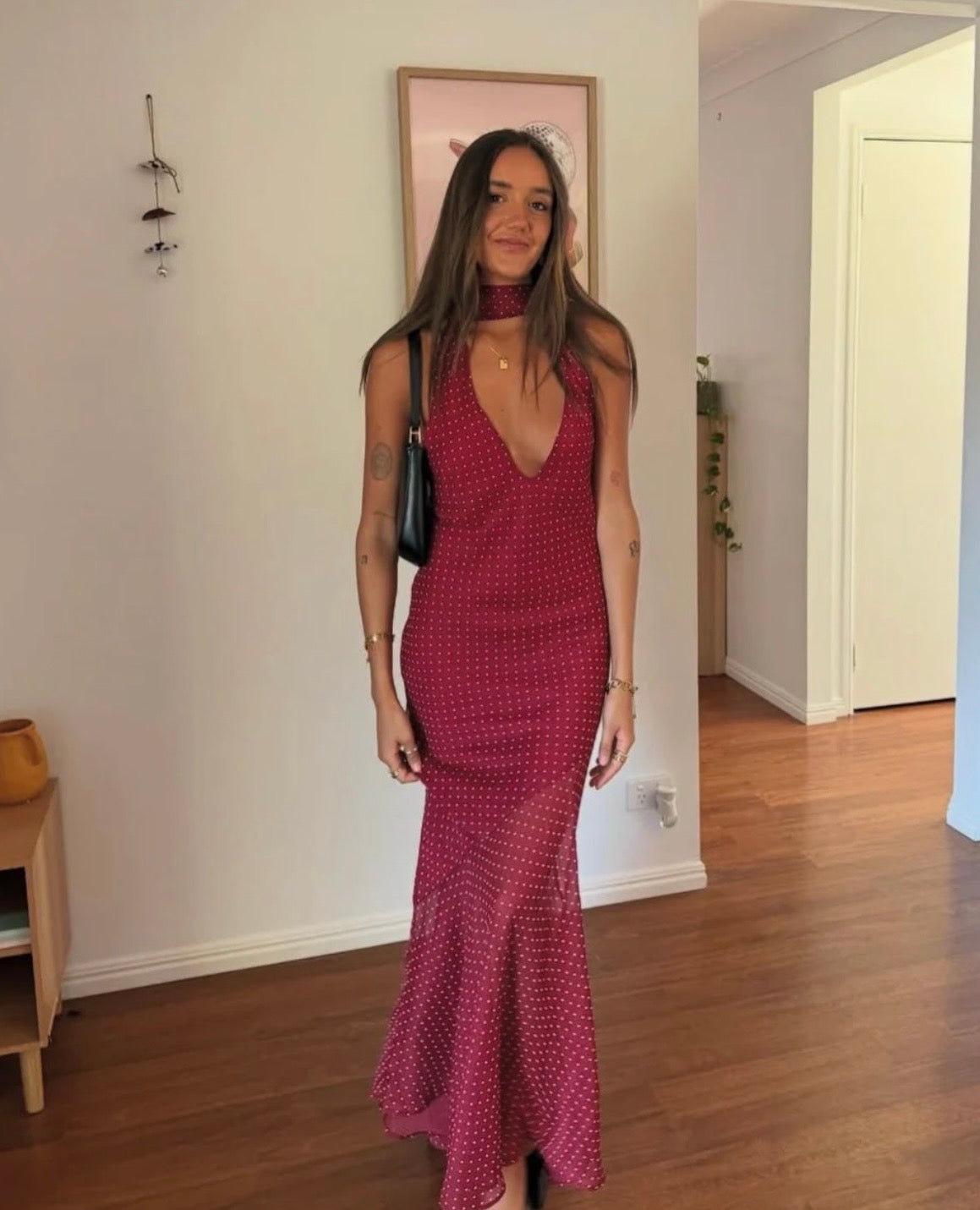 Jasmine maxi dress in Wine