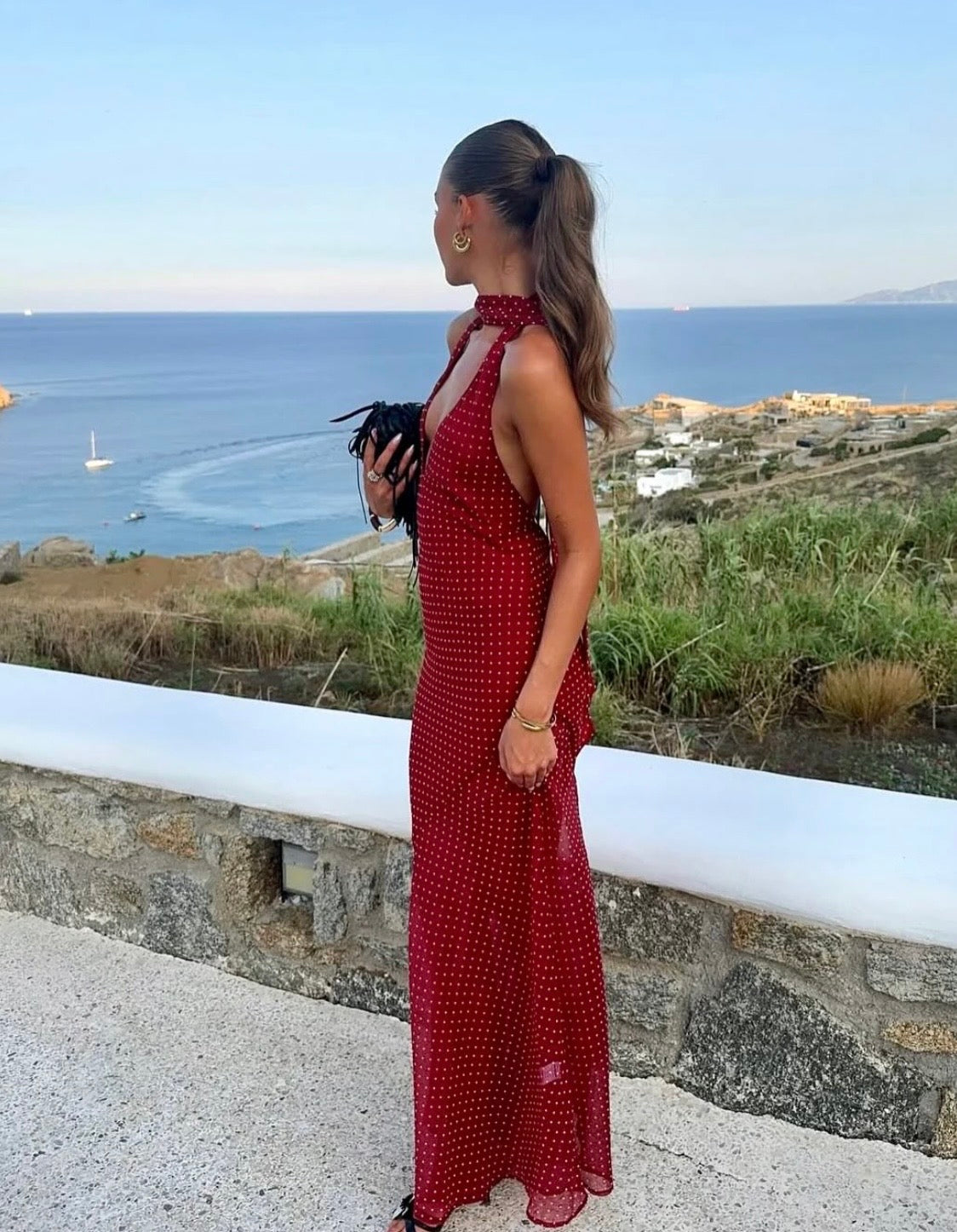 Jasmine maxi dress in Wine