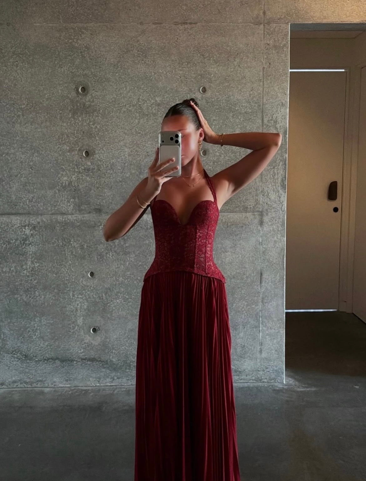 Gaia maxi dress in Dark Red