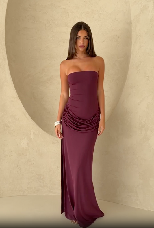Make You Regret Strapless maxi dress in Mauve