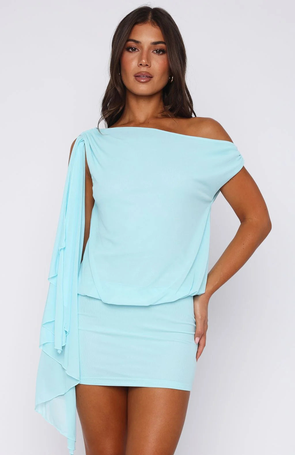 Sicilian Dreams mini dress in Blue