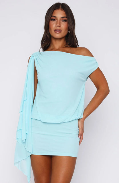 Sicilian Dreams mini dress in Blue