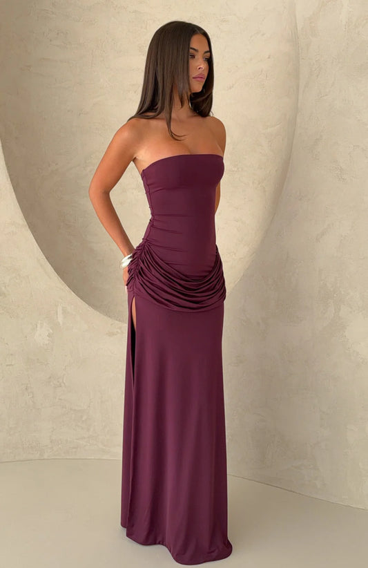 Make You Regret Strapless maxi dress in Mauve